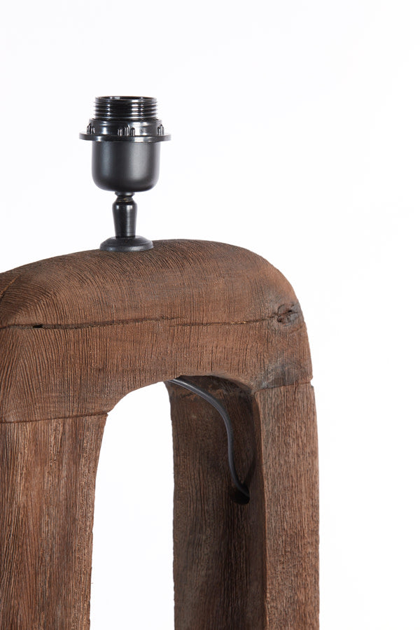 Kelafo Chocolate Brown Wood Floor Lamp Base