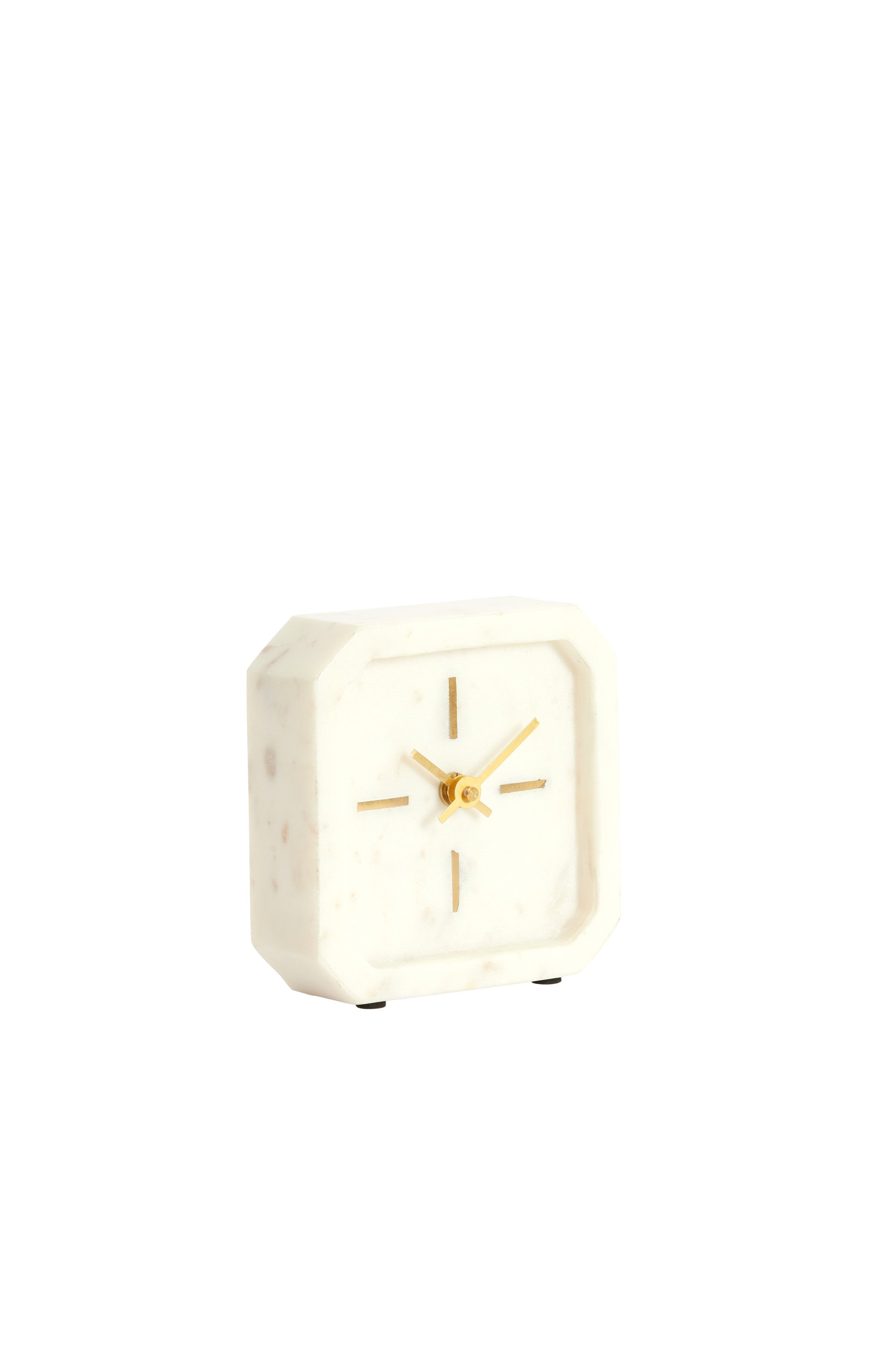Pablia White Marble Table Clock 13cm