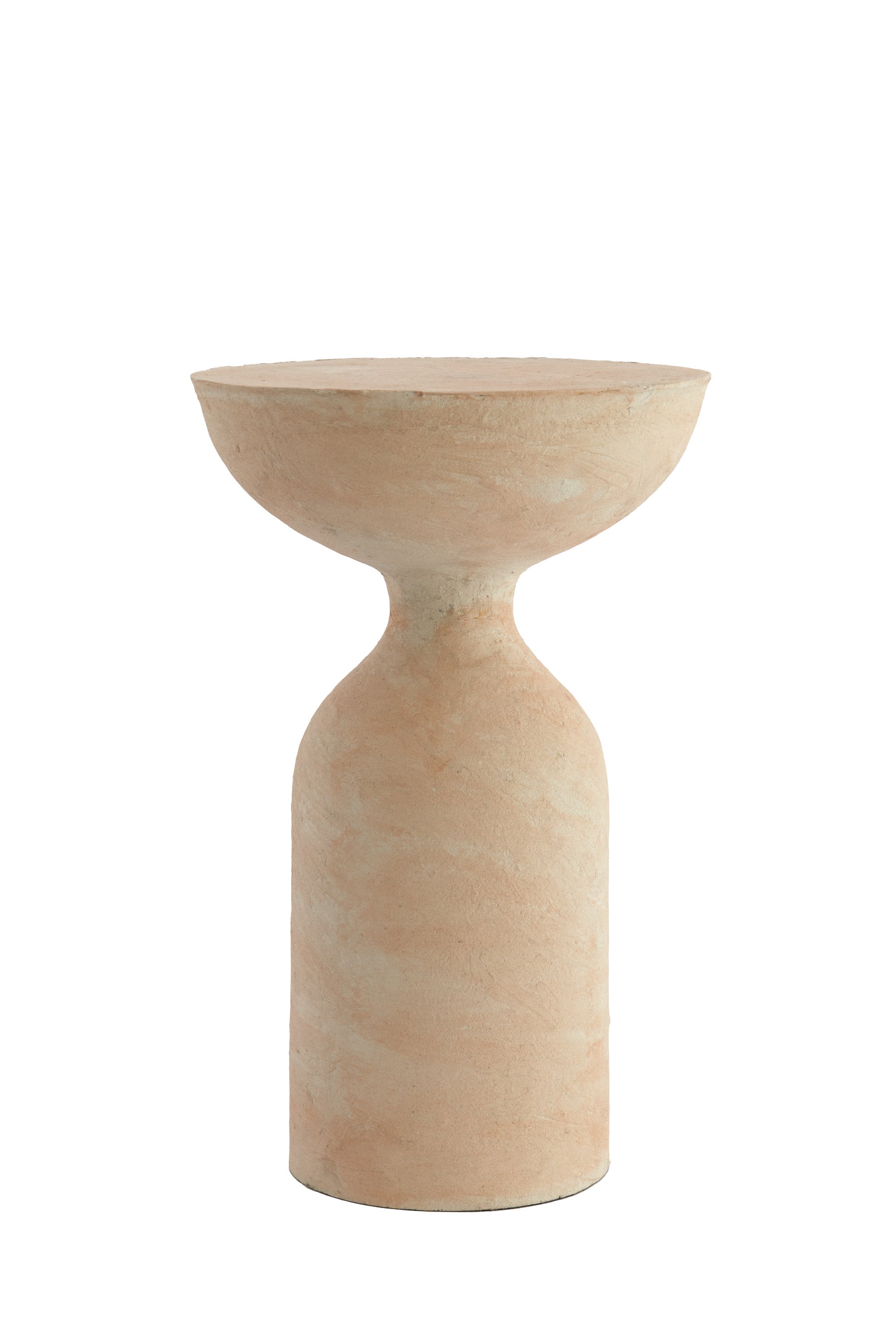 Murla Beige Papier Mâché Round Side Table