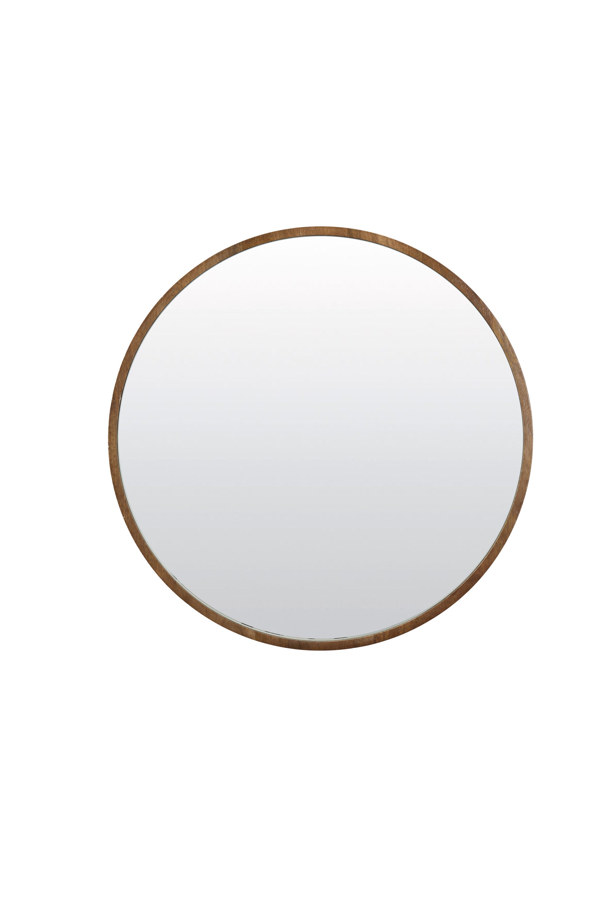 Mamali Brown Mango Wood Round Wall Mirror 56cm