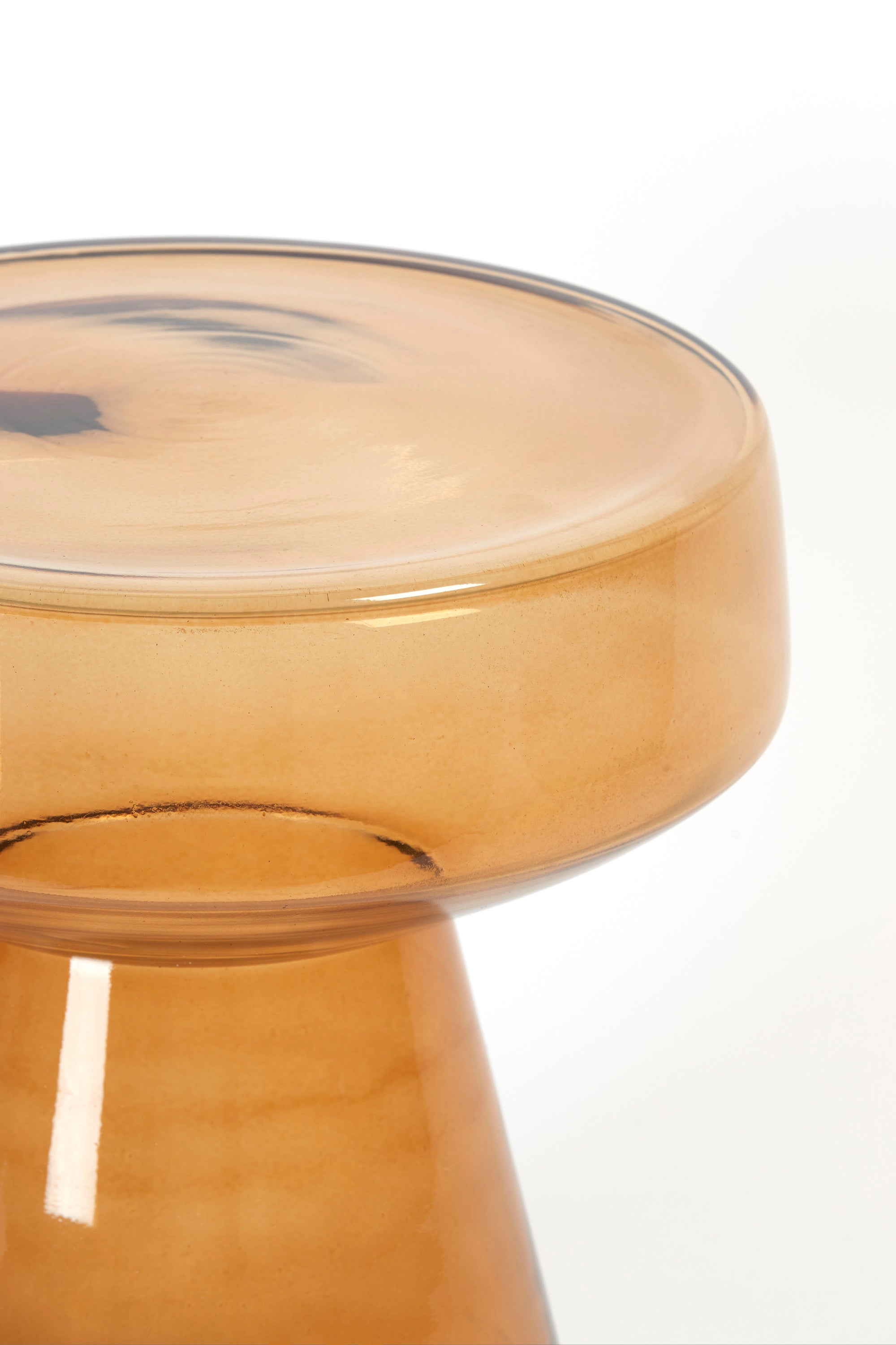 Dakwa Ochre Yellow Glass Round Side Table 44cm