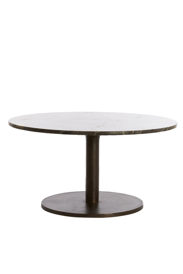 Pazo Dark Brown Marble Round Coffee Table