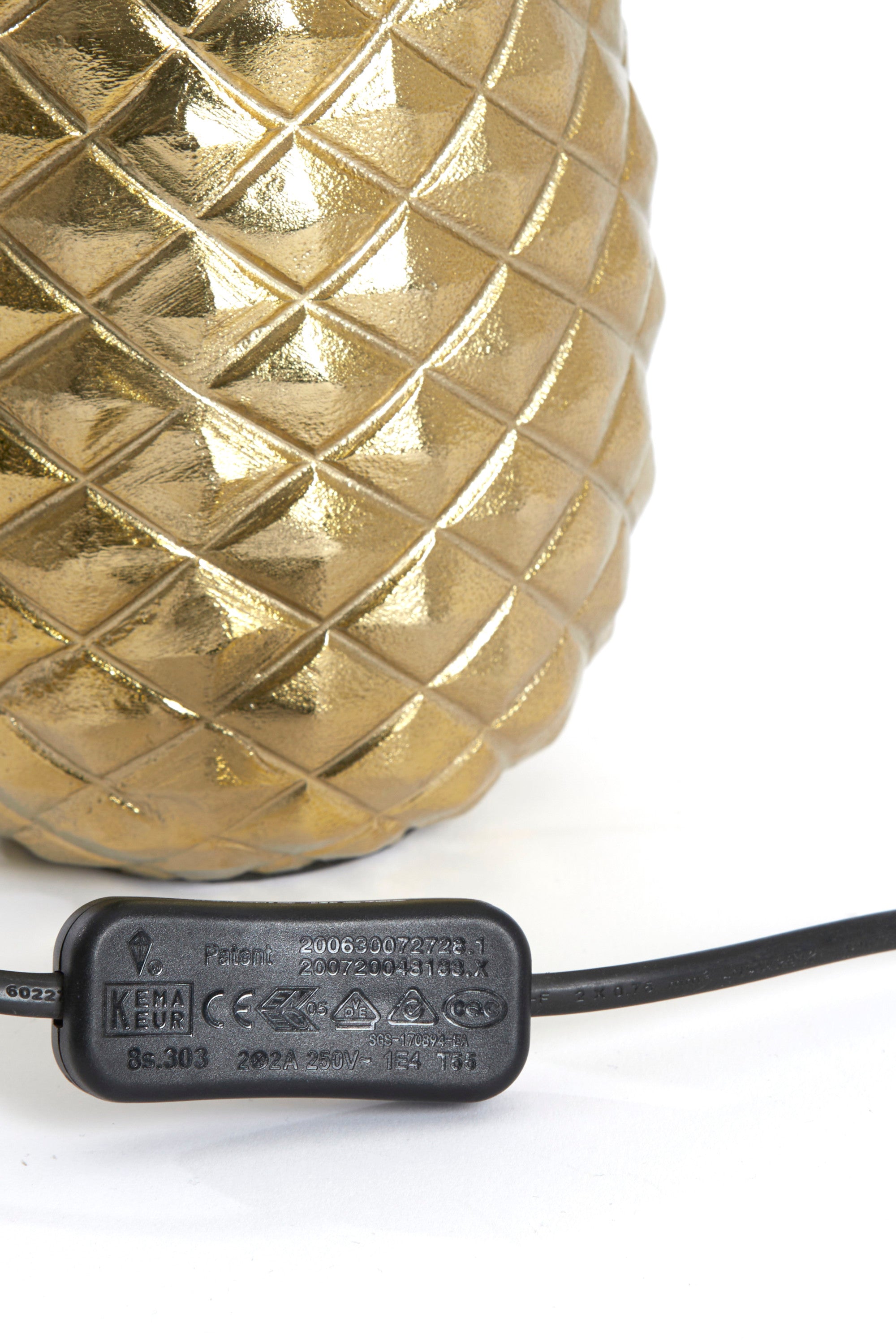Pineapple Gold Metal Table Lamp Base 42cm