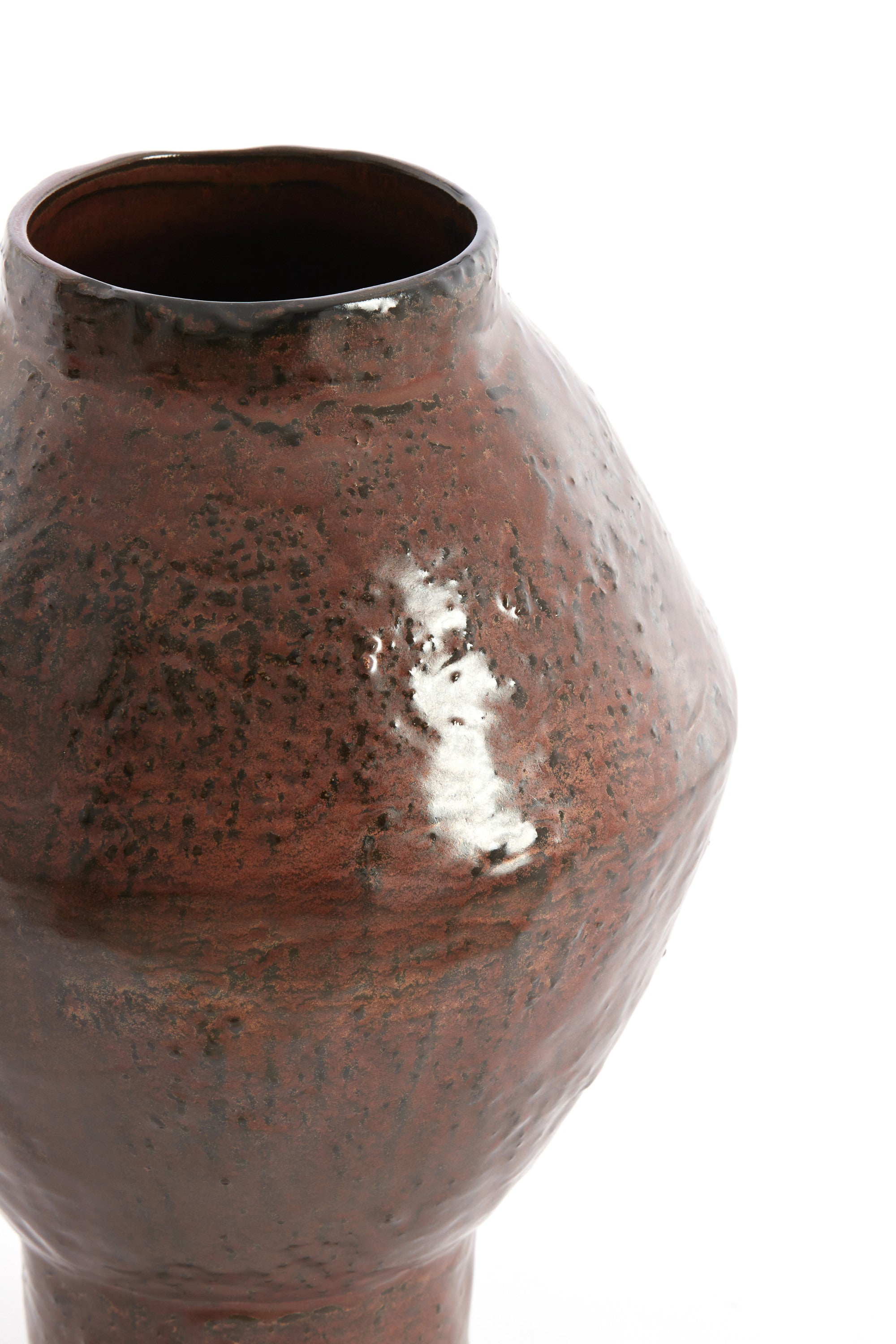 Vasora Matt Dark Red/Brown Ceramic Vase 33cm