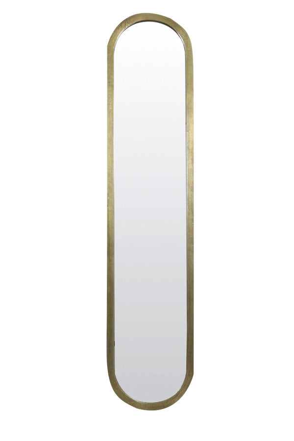 Farah Antique Bronze Metal Oval Full Length Leaner Mirror