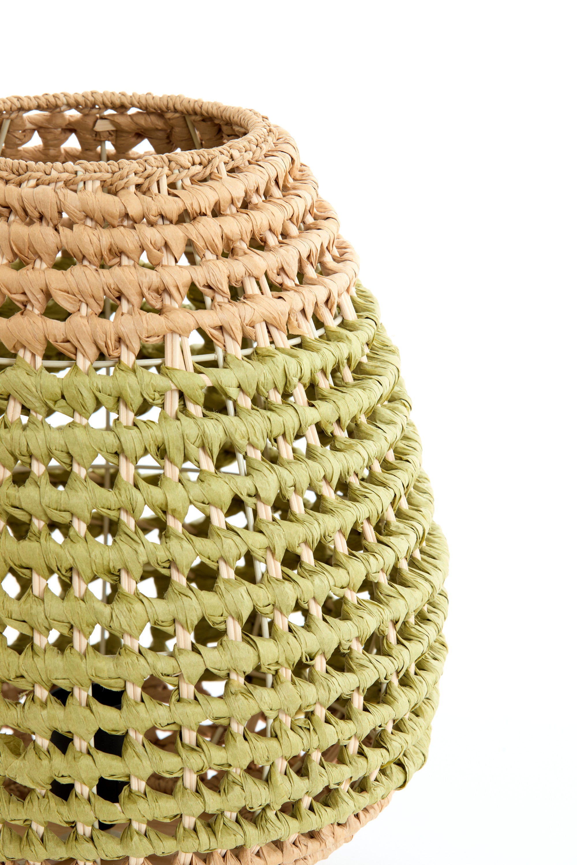 Kalipa Natural & Green Rattan Table Lamp