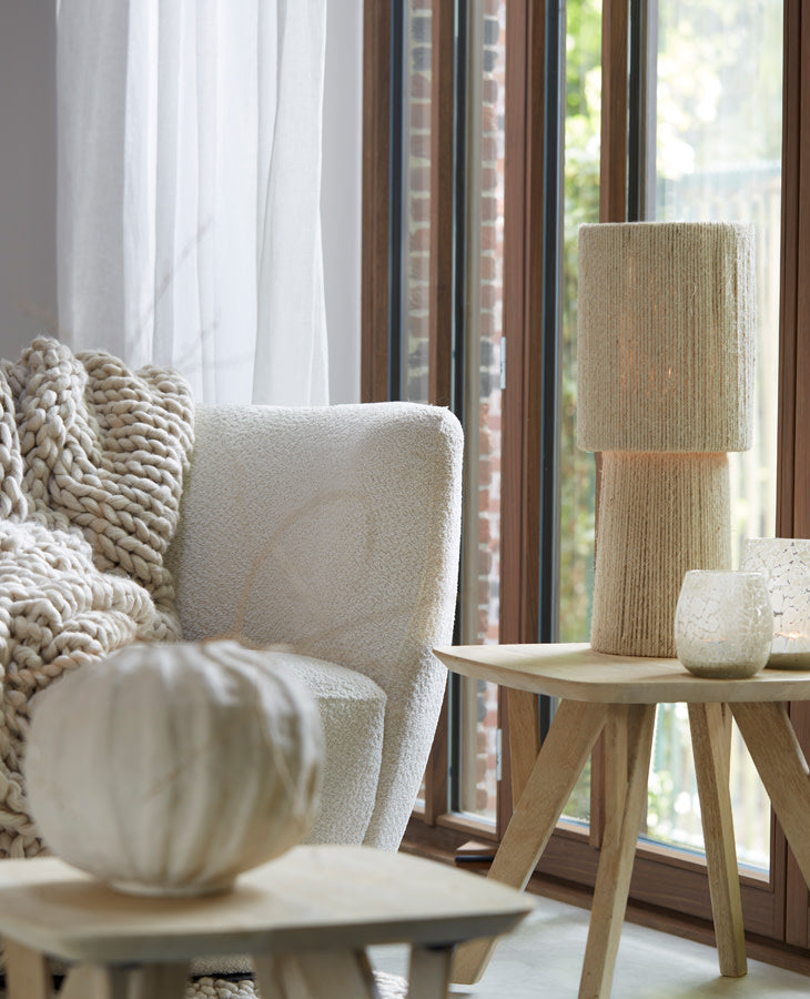 Pitino Cream Jute Table Lamp 54.5cm