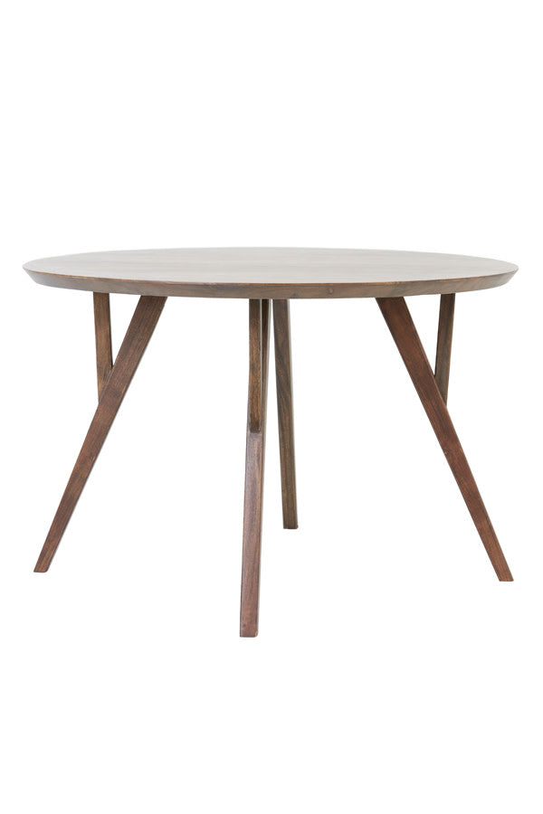 Quenza Brown Acacia Wood Round Dining Table 120cm