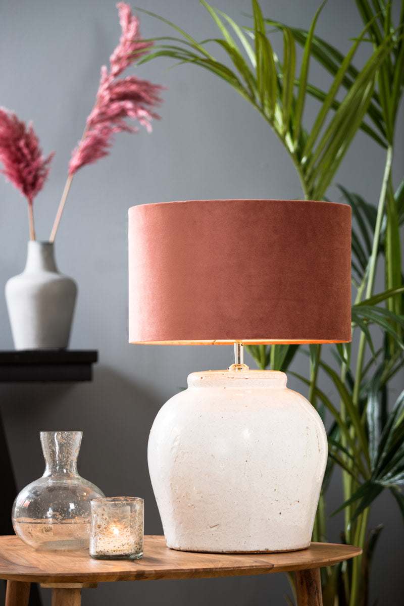 Etna Antique White Ceramic Table Lamp Base