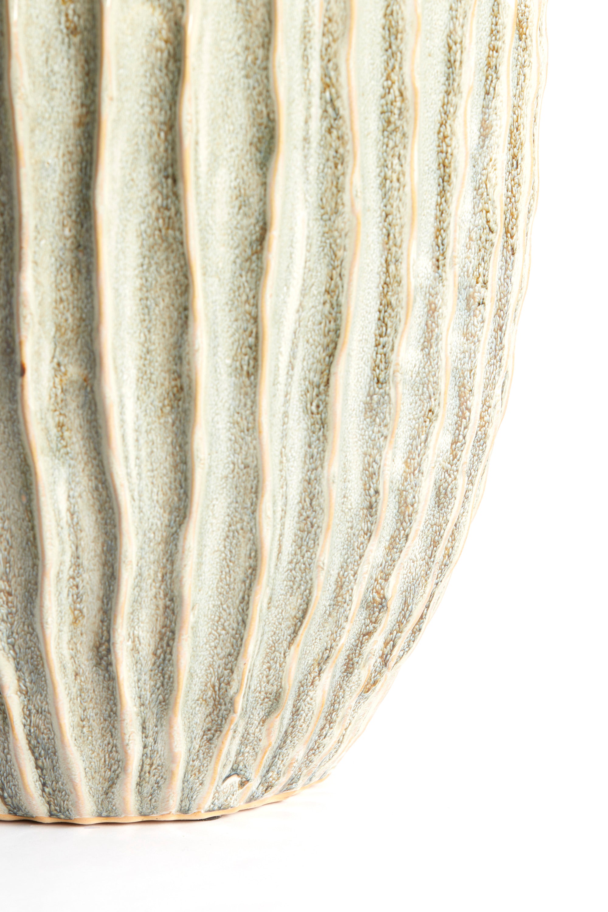 Talea Olive Green/Cream Ceramic Vase 32cm