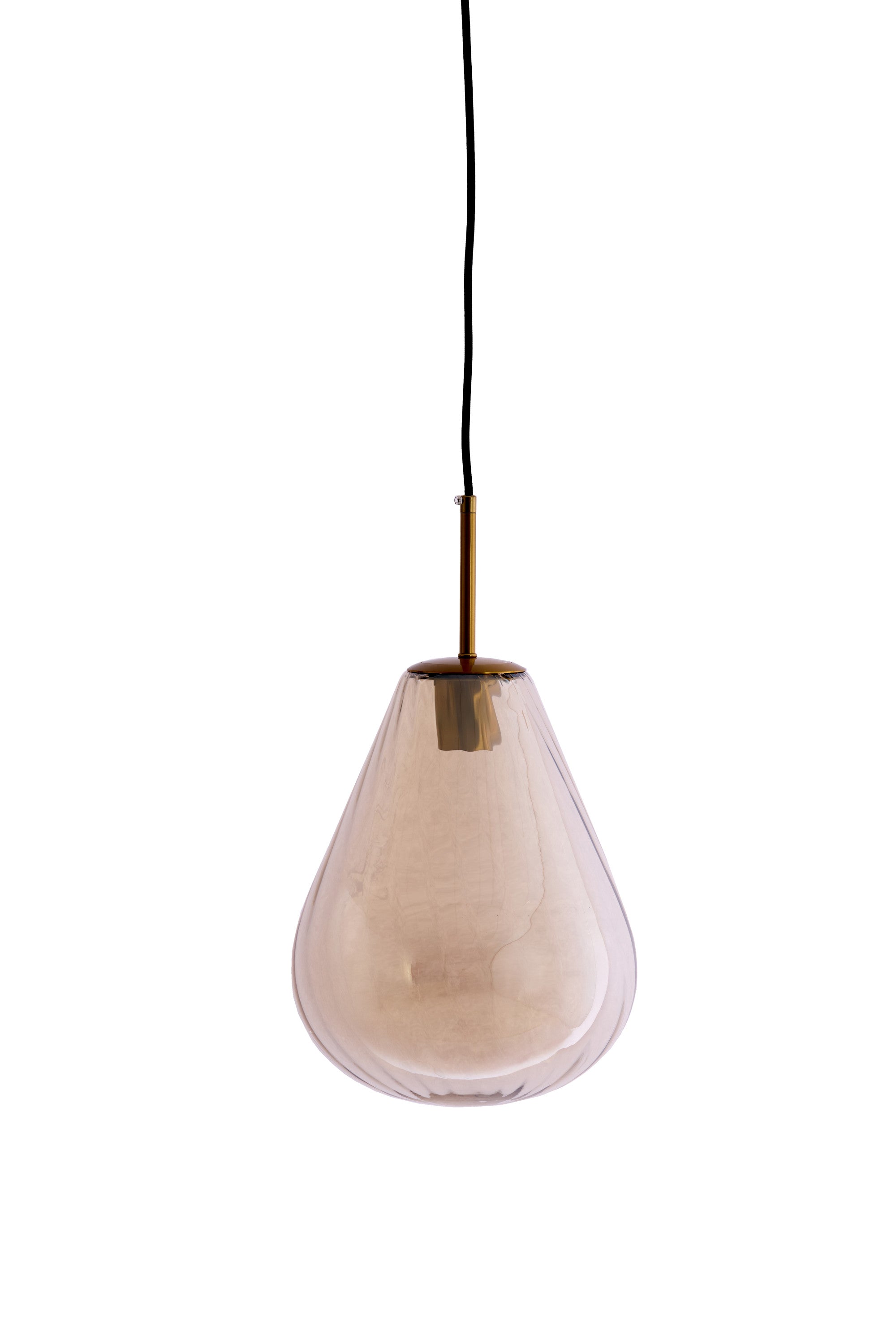 Leona Antique Bronze & Amber Glass Pendant Light 25cm