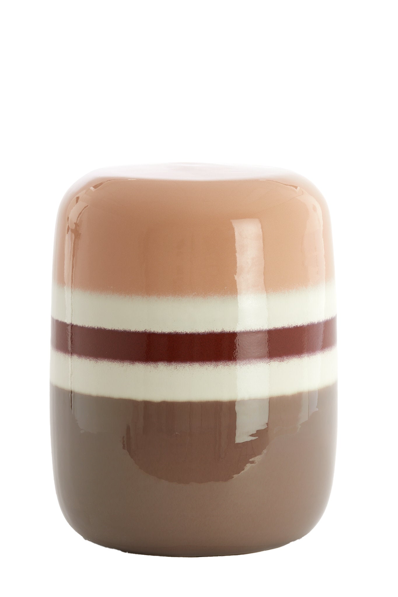 Franca Peach/Terracotta Ceramic Round Side Table