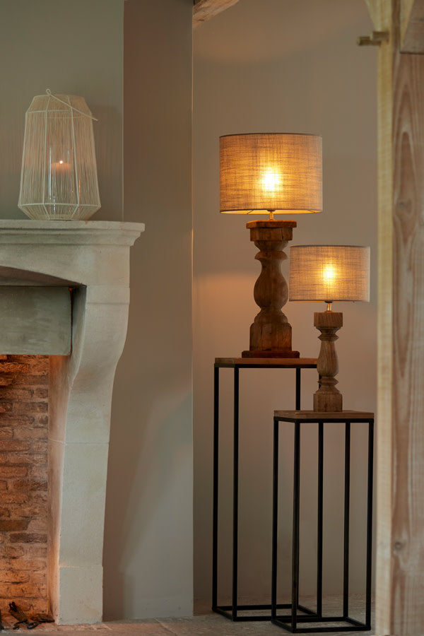 Yarula Set of 2 Wood & Black Plinths