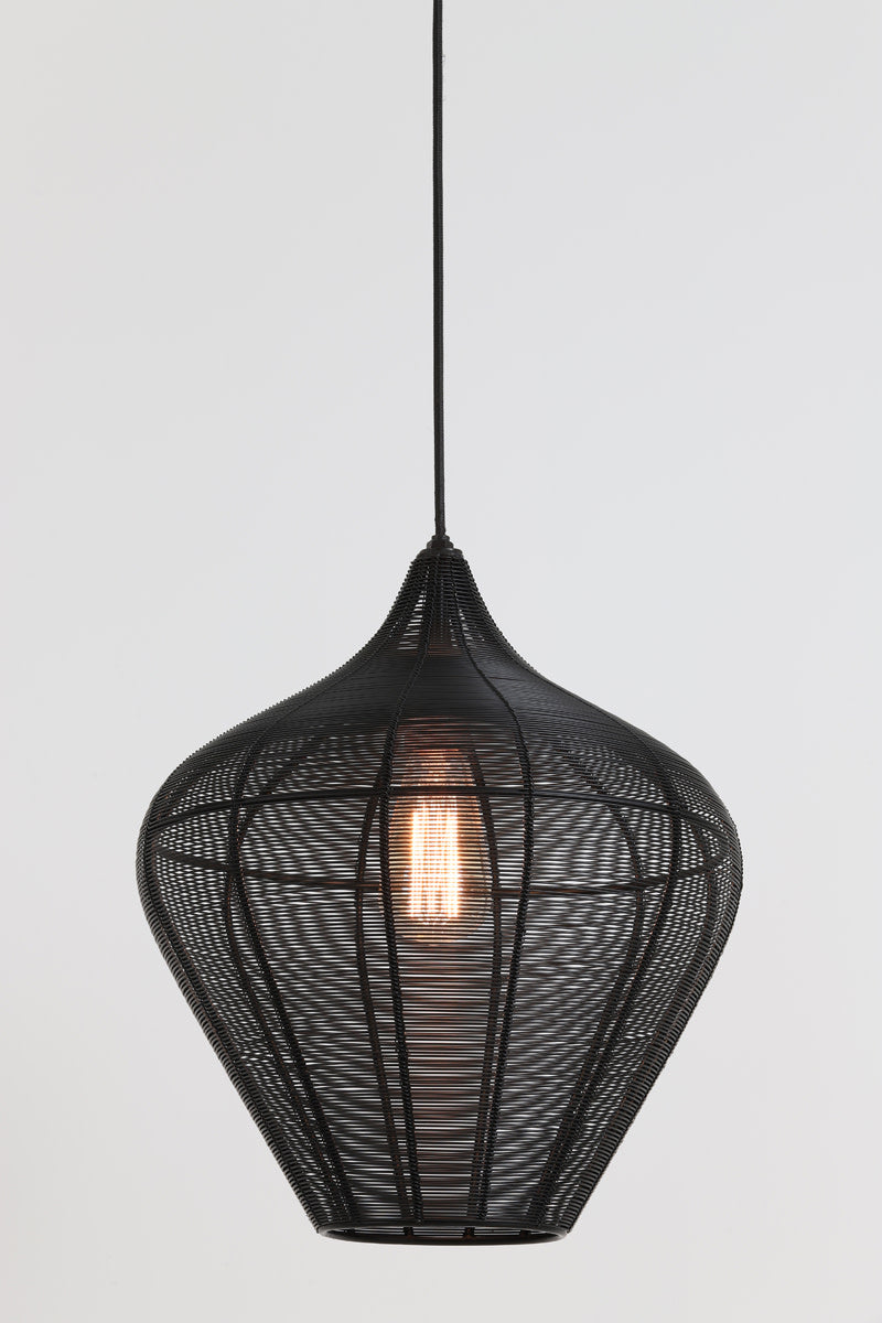 Alvaro Matt Black Metal Pendant Light 36cm