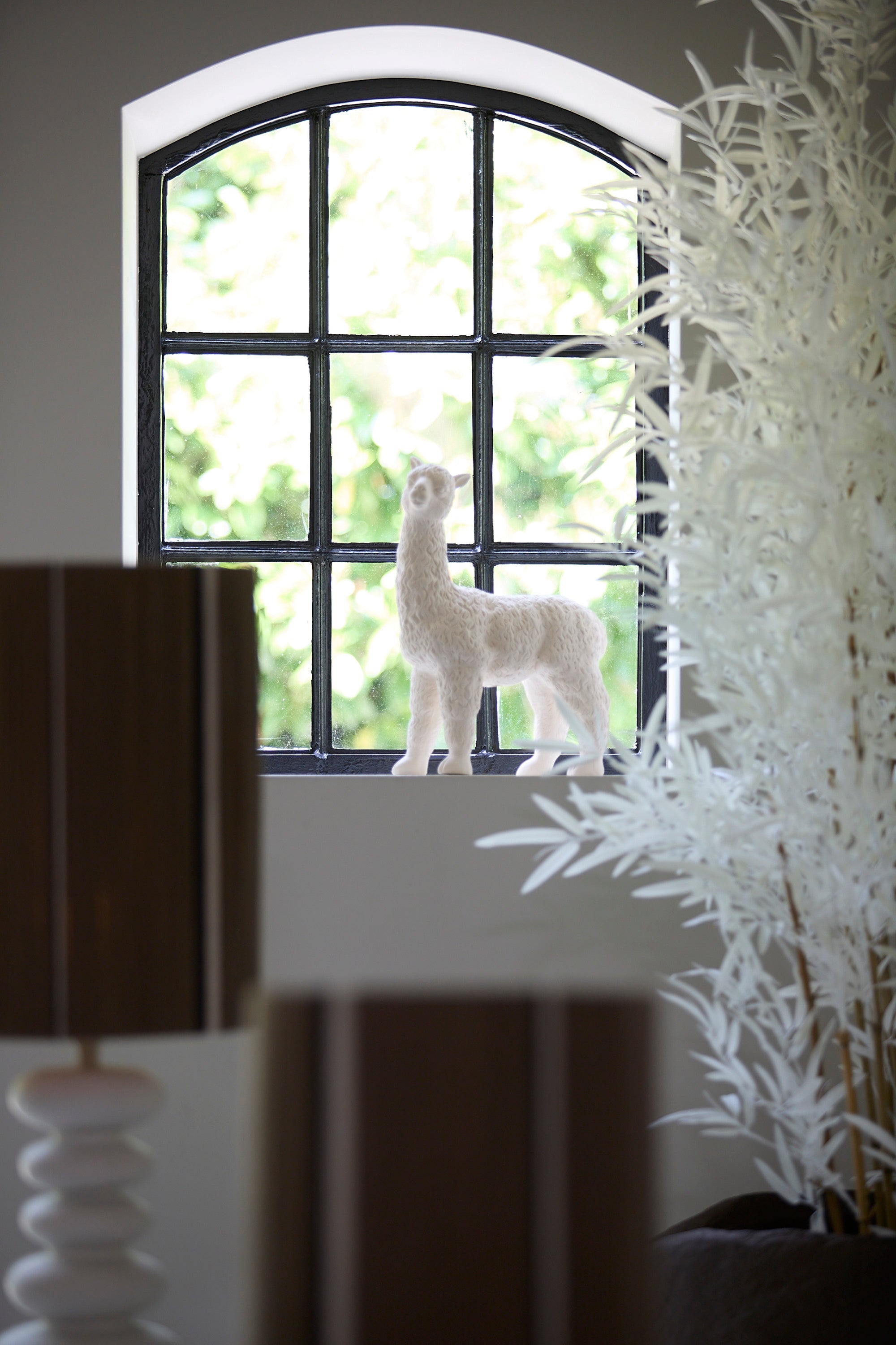 Alpaca Matt Cream Ceramic Ornament