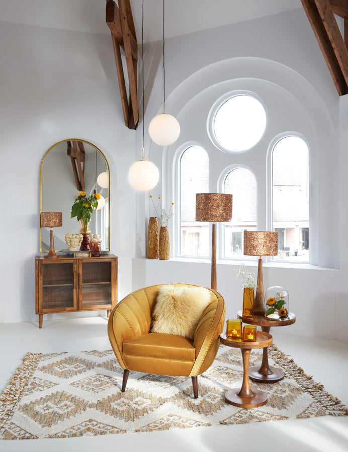 Jovany Oiled Brown Wood Floor Lamp Base
