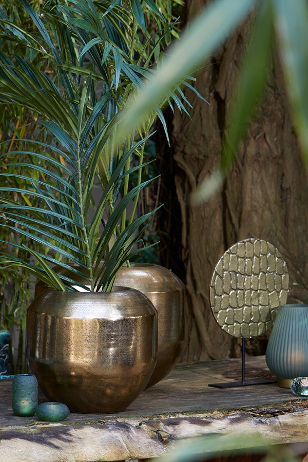Louie Antique Gold Metal Decorative Planter 37cm