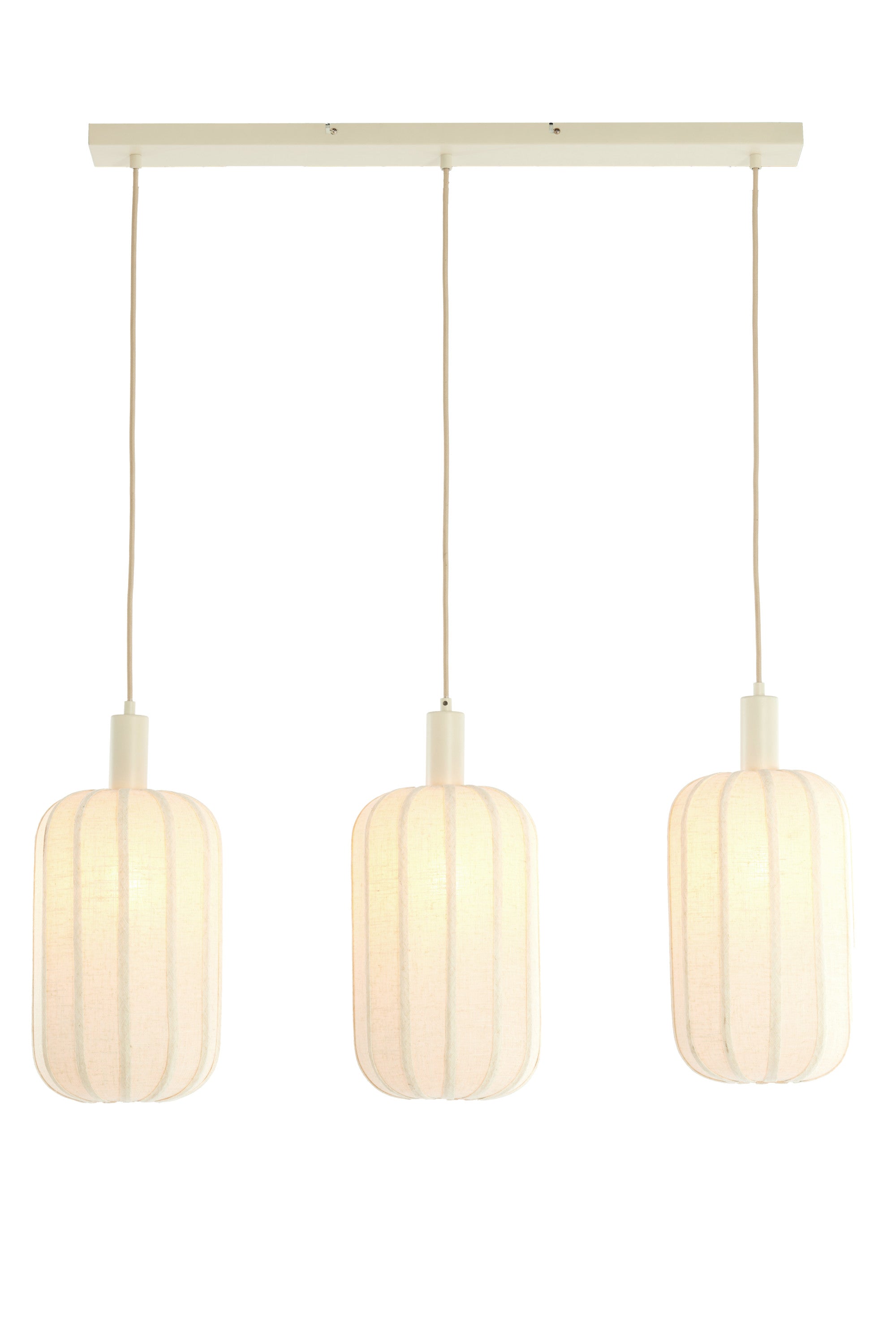 Tufia Cream Linen 3 Light Pendant Light 80cm