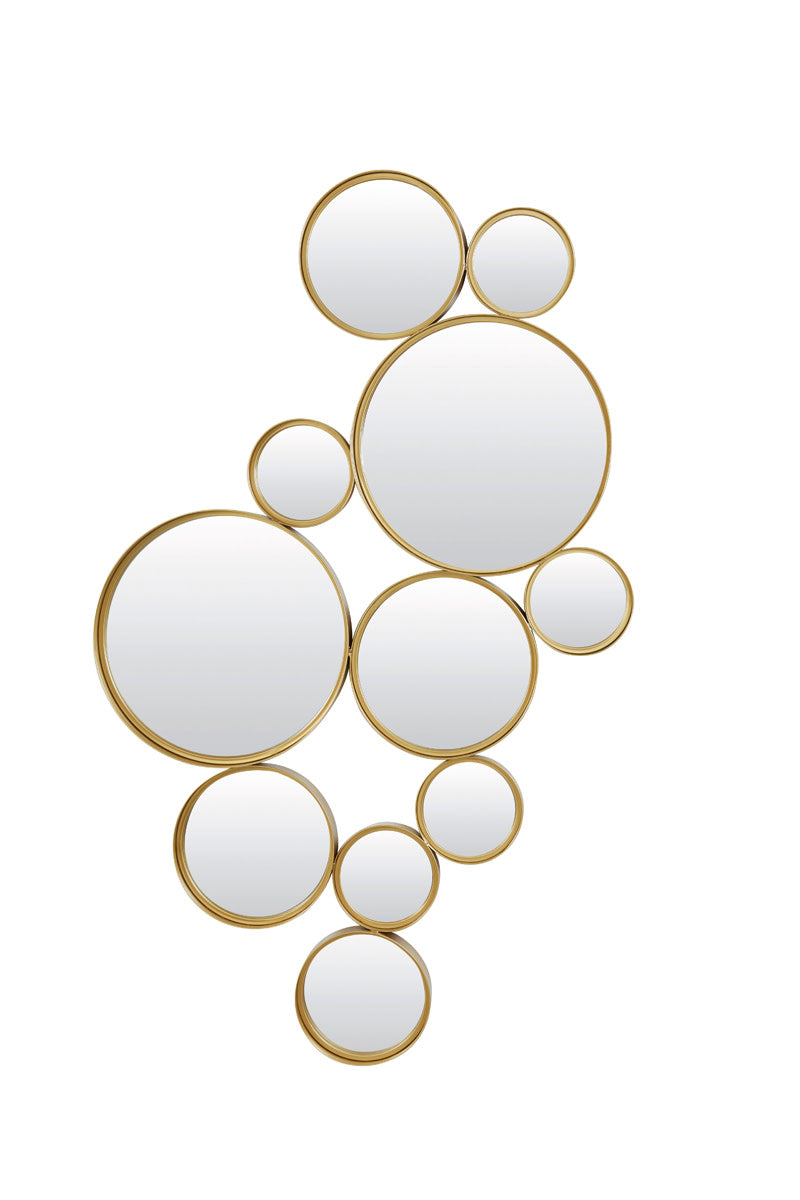 Cielo Circles Gold Metal Round Mirror 57.5cm