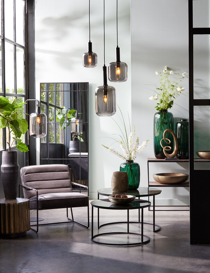 Lekar Black & Smoked Glass Pendant Light