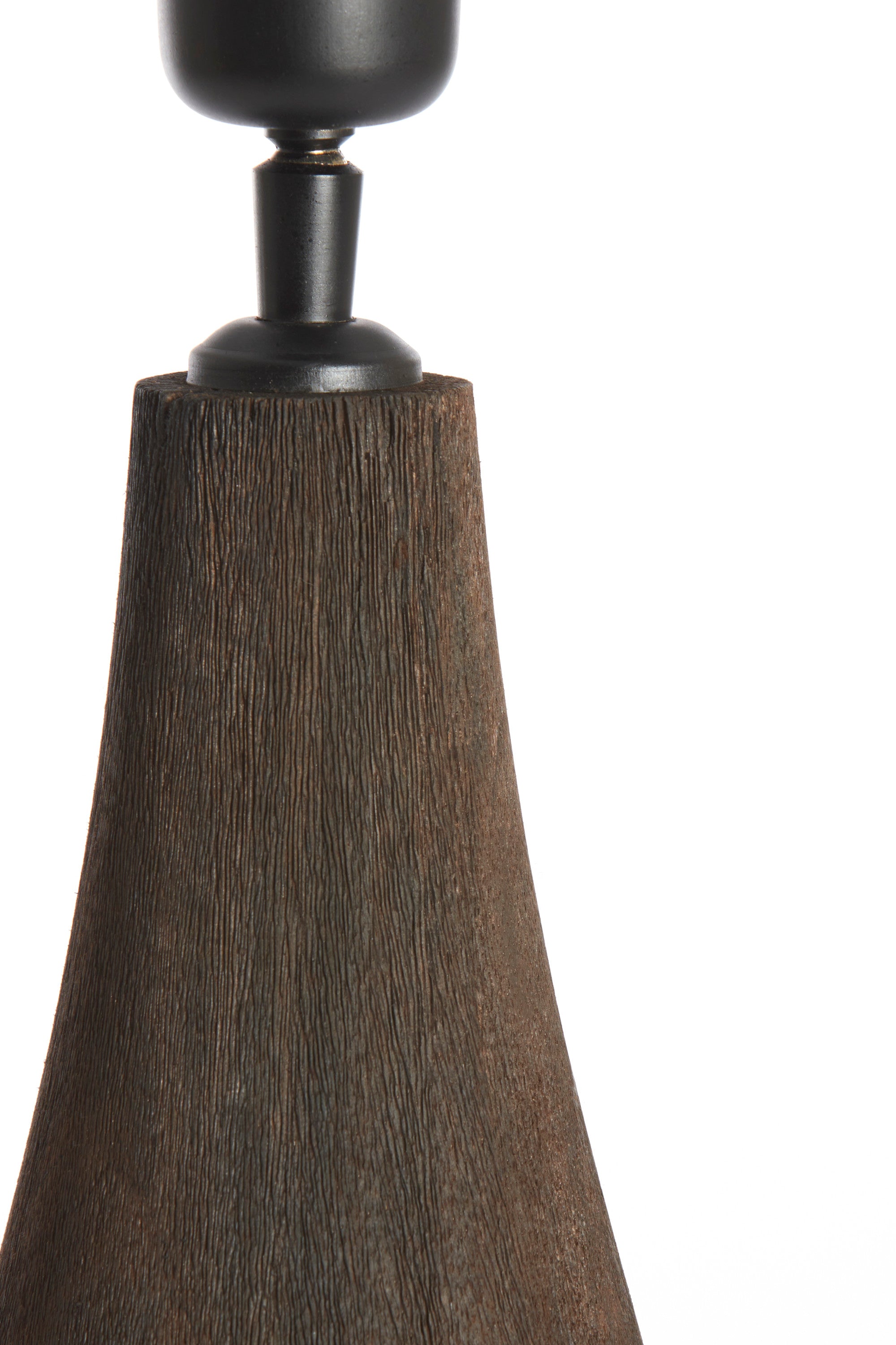 Trapino Matt Dark Brown Wood Table Lamp Base 42cm