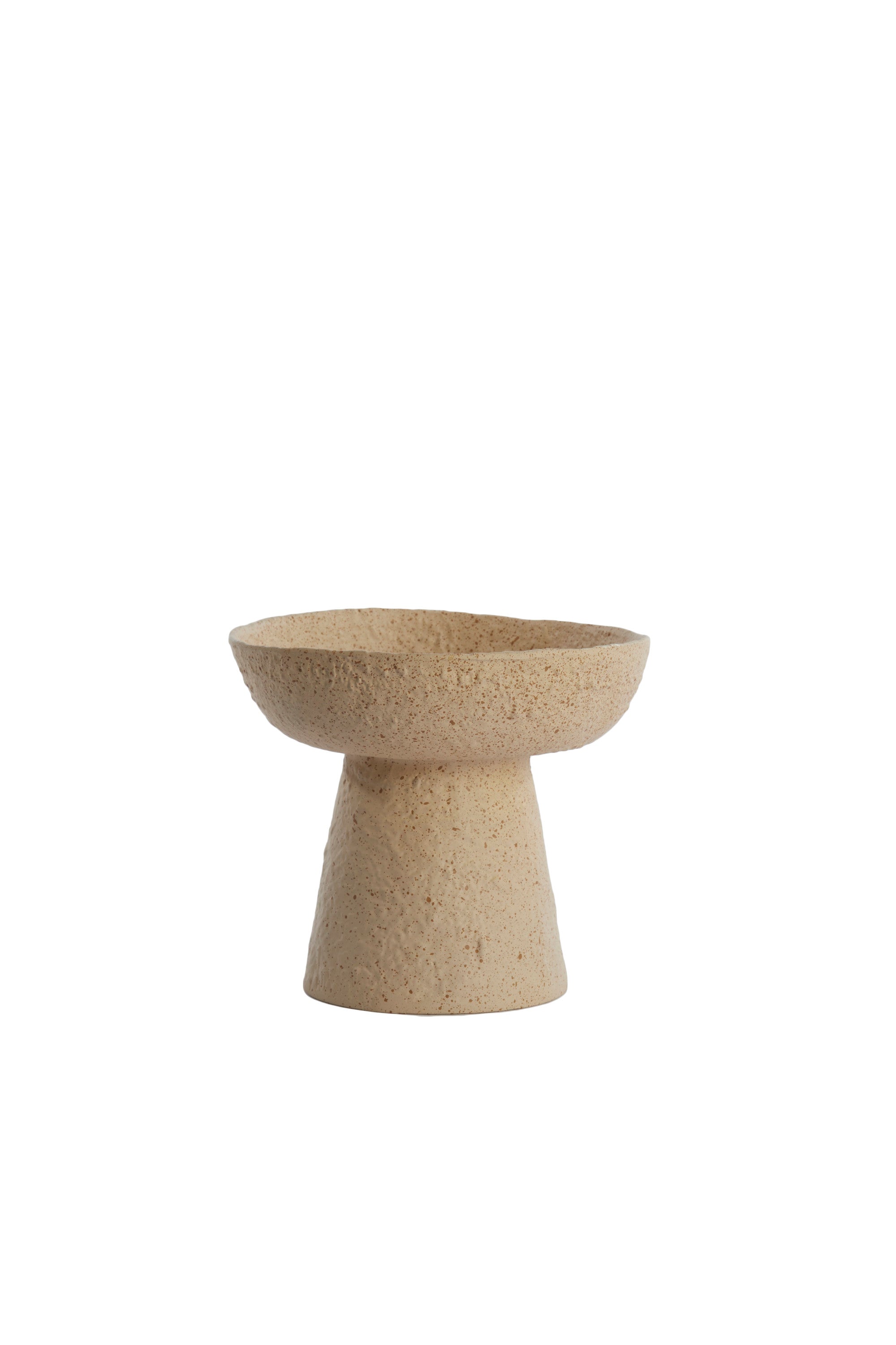 Ota Sand & Light Brown Spotted Metal Decorative Bowl on Stand 20.5cm