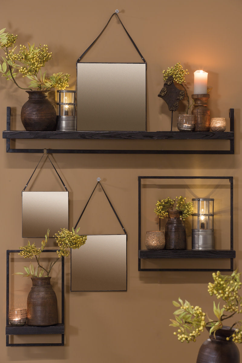 Maddison Matt Black Wood Wall Shelf 30cm