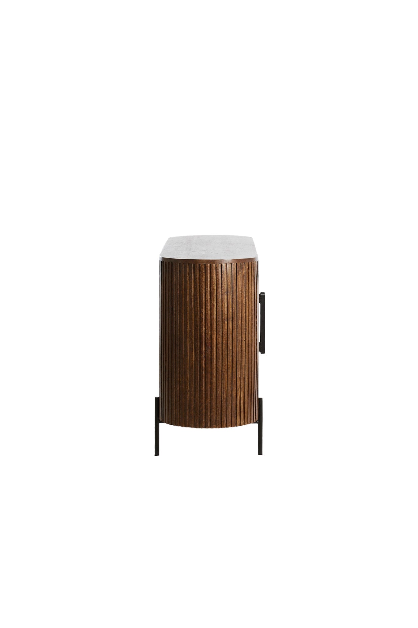 Dumosi Dark Brown Wood Slatted Sideboard