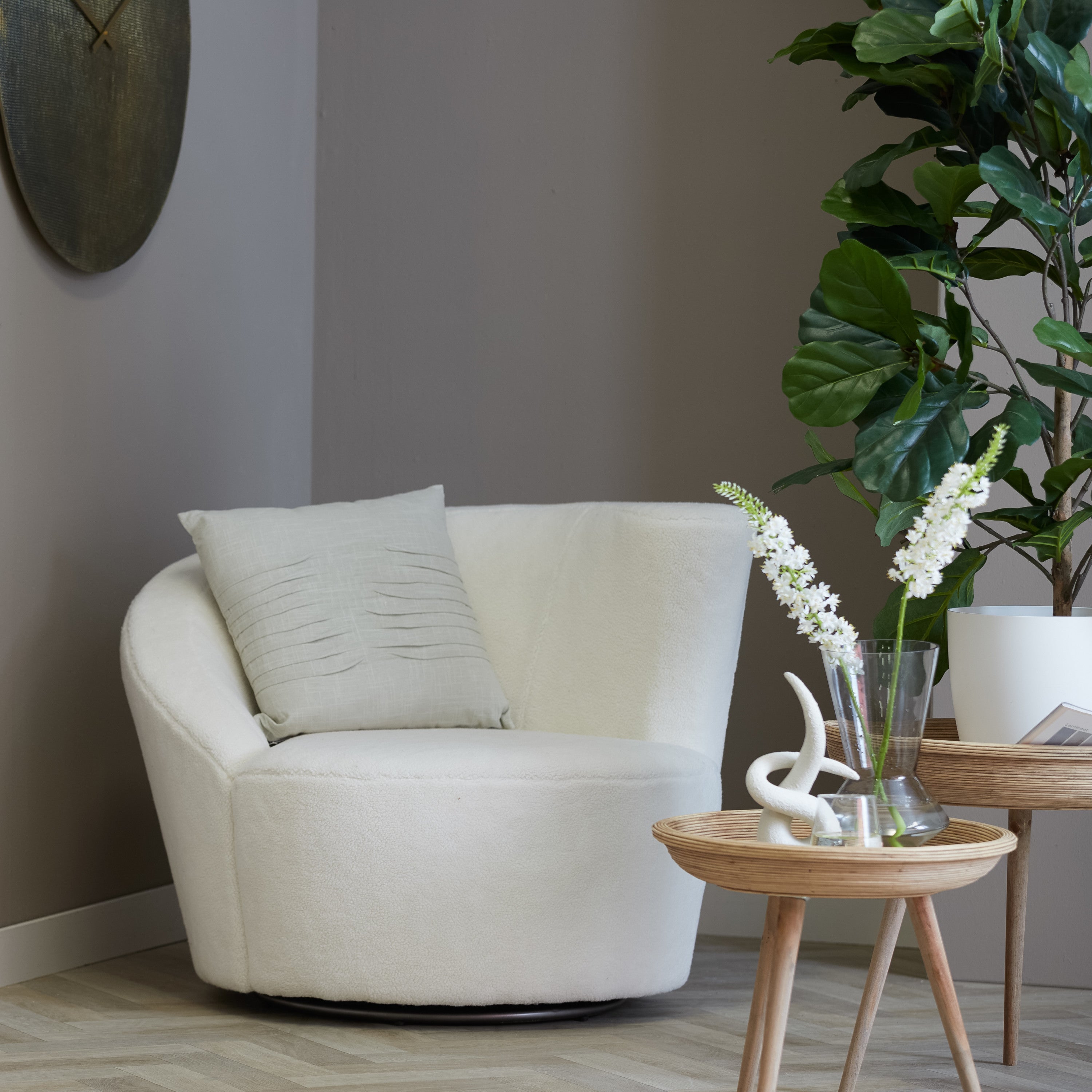 Colon Set of 2 Natural Rattan Round Side Tables