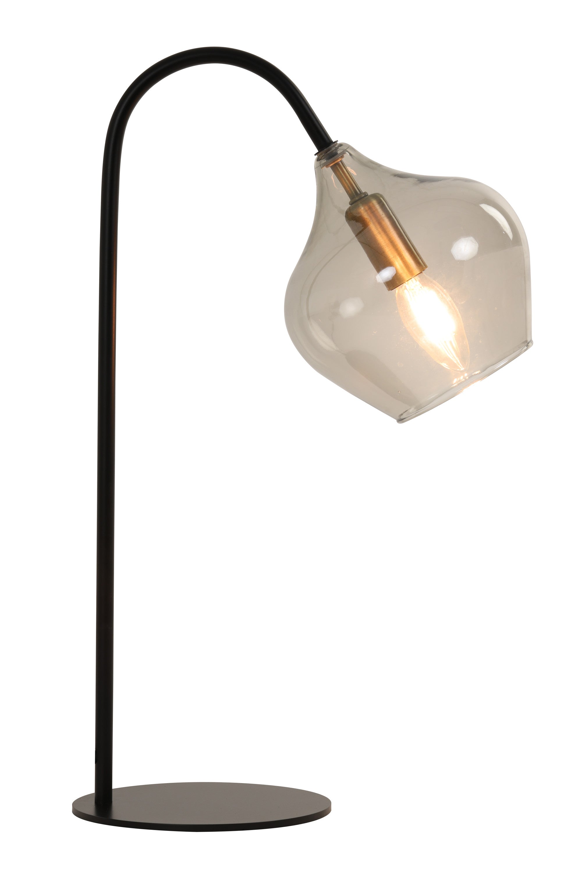 Rakel Matt Black & Smoked Glass Table Lamp