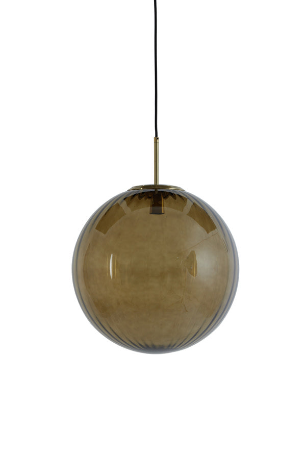 Magdala Brown Glass & Gold Pendant Light 40cm