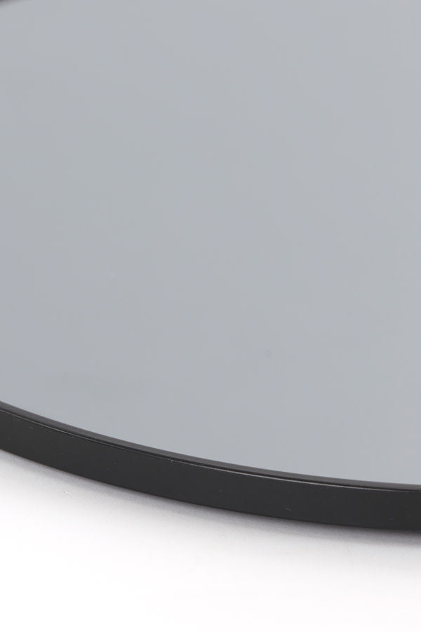 Espejo Clear Glass & Black Round Mirror 70cm