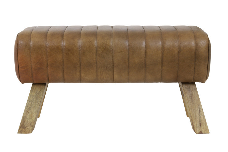 Ramy Brown Leather Bench