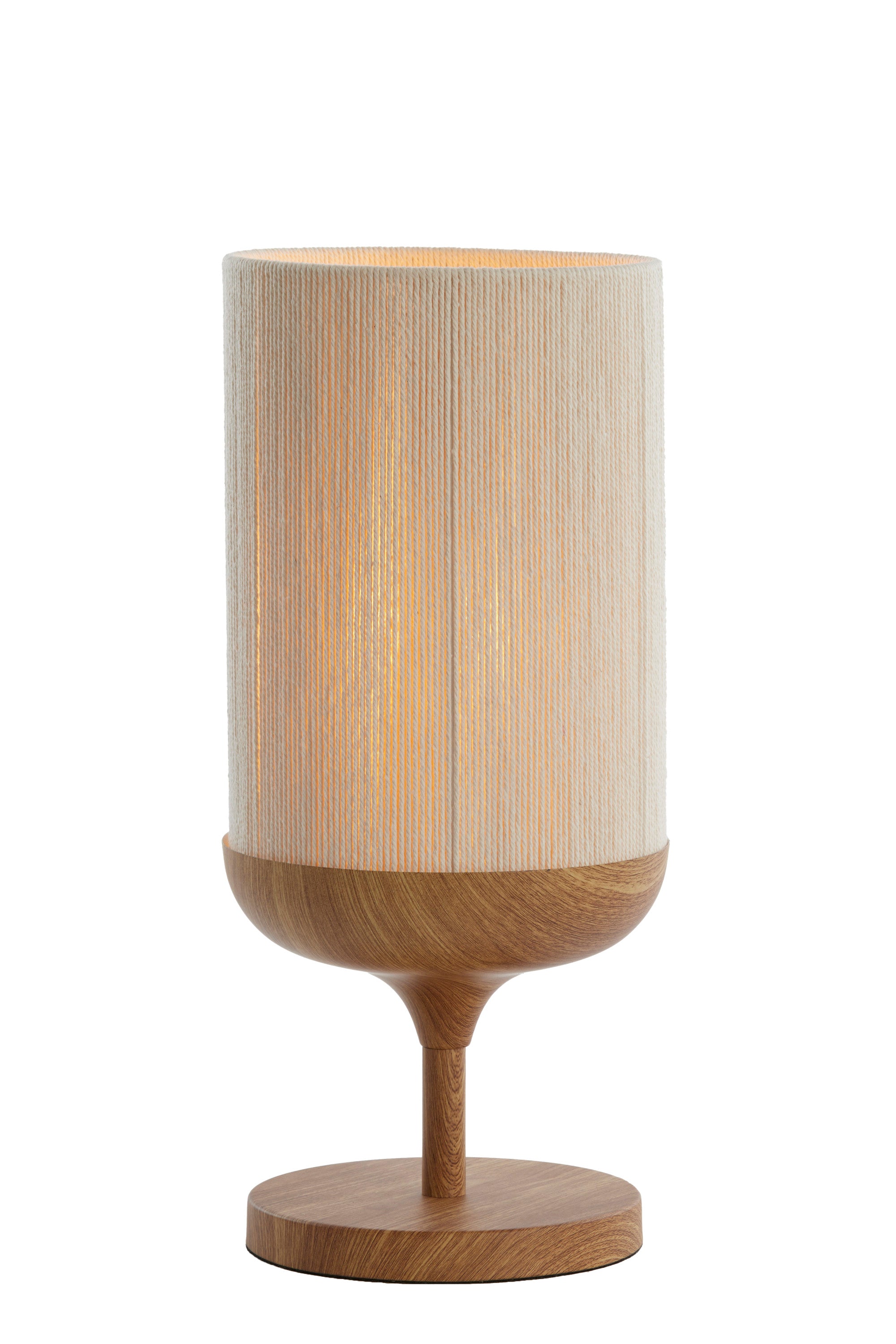 Dania Natural Wood Effect & Cream Rope Table Lamp