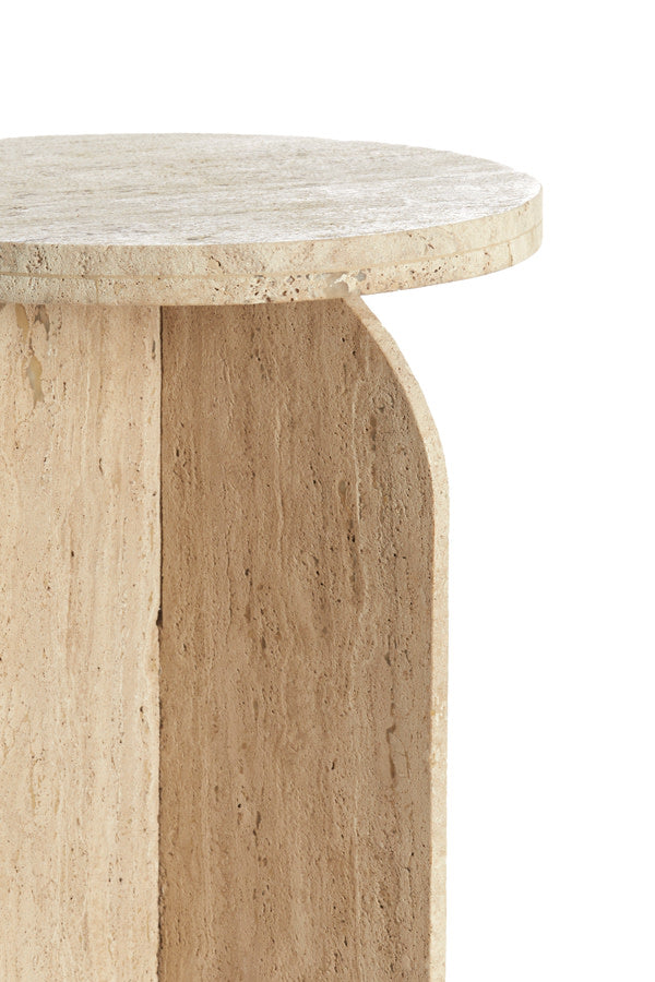 Otinia Sand Travertine Round Side Table 48cm