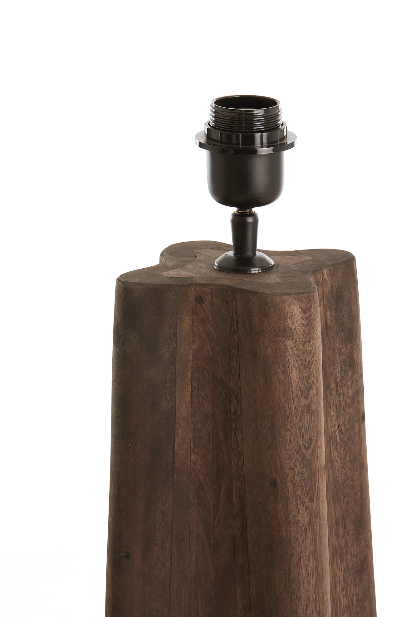 Navelli Matt Grey/Brown Wood Floor Lamp Base