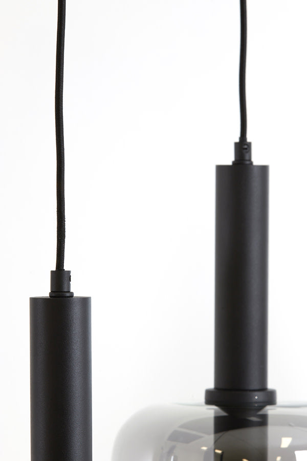 Lekar Black & Smoked Glass 5 Light Pendant Light