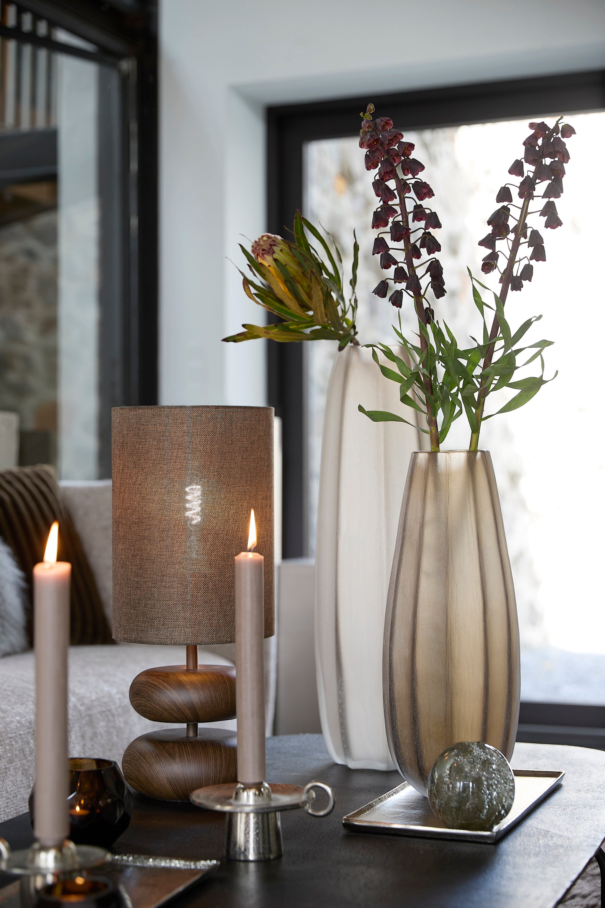 Bradley Light Brown Glass Vase 44.5cm