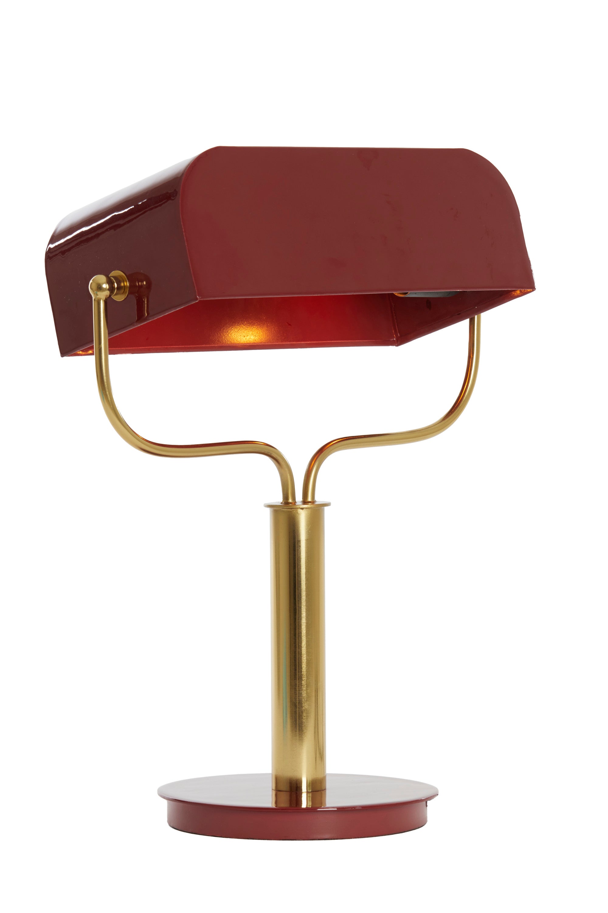 Ayer Gloss Burgundy & Gold Metal Table Lamp