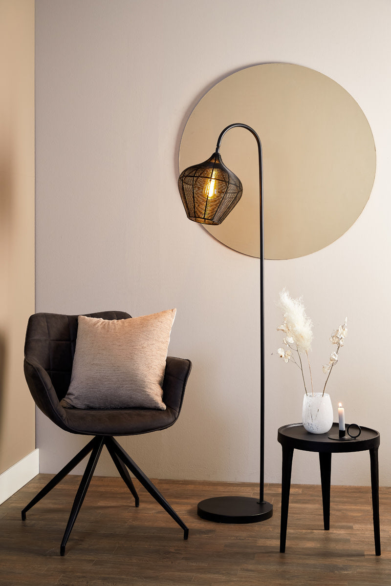 Alvaro Matt Black Metal Floor Lamp