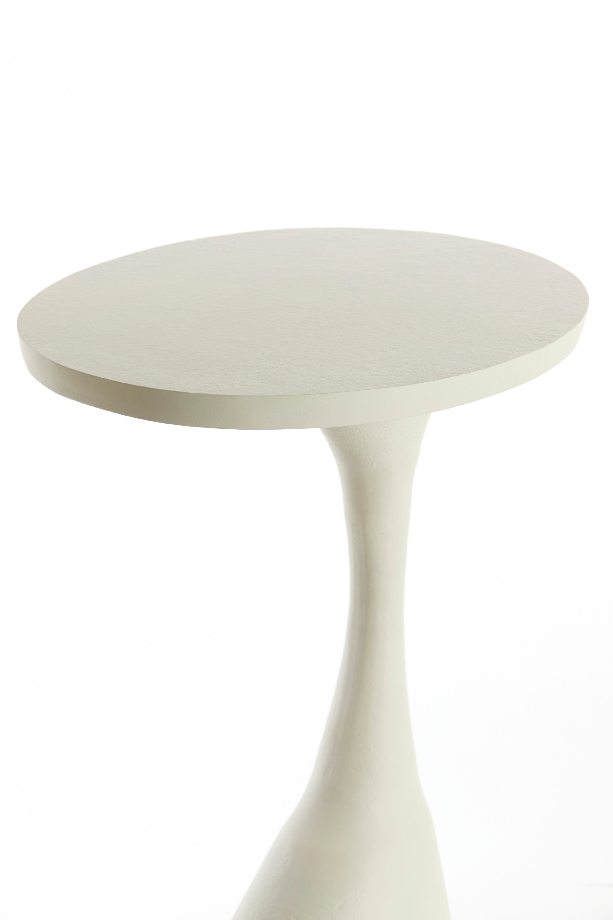 Macau Matt Cream Metal Oval Side Table 55cm