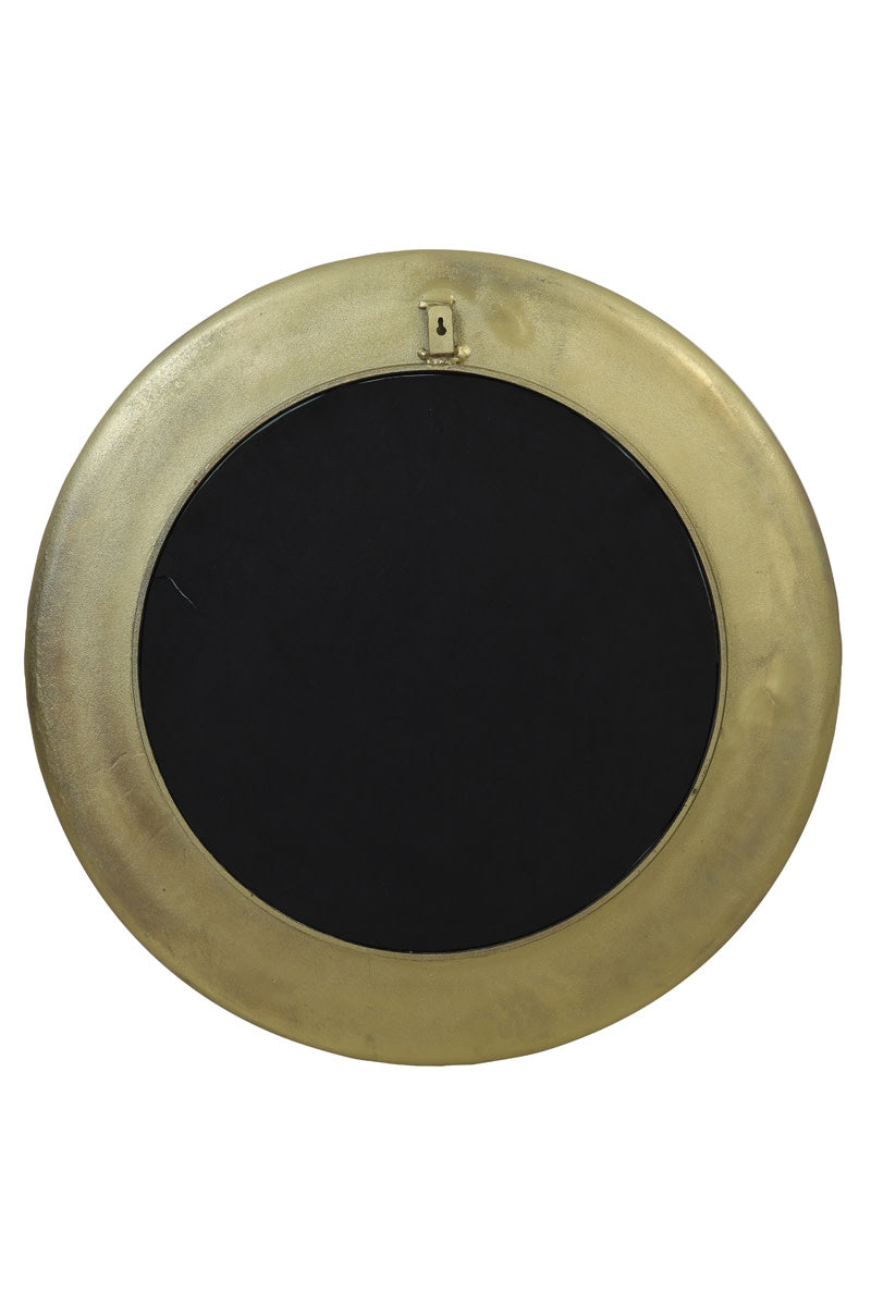 Sana Antique Bronze Metal Round Mirror 88cm