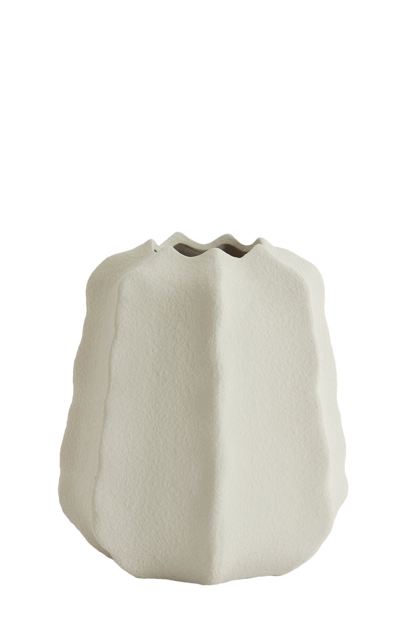 Arieiro Cream Fluted Ceramic Vase 25.5cm