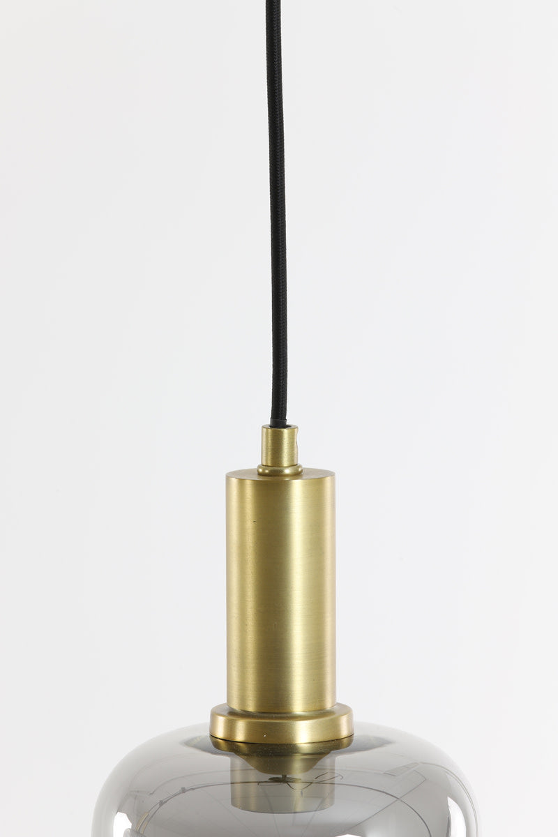 Lekar Antique Bronze & Smoked Glass Pendant Light 21cm