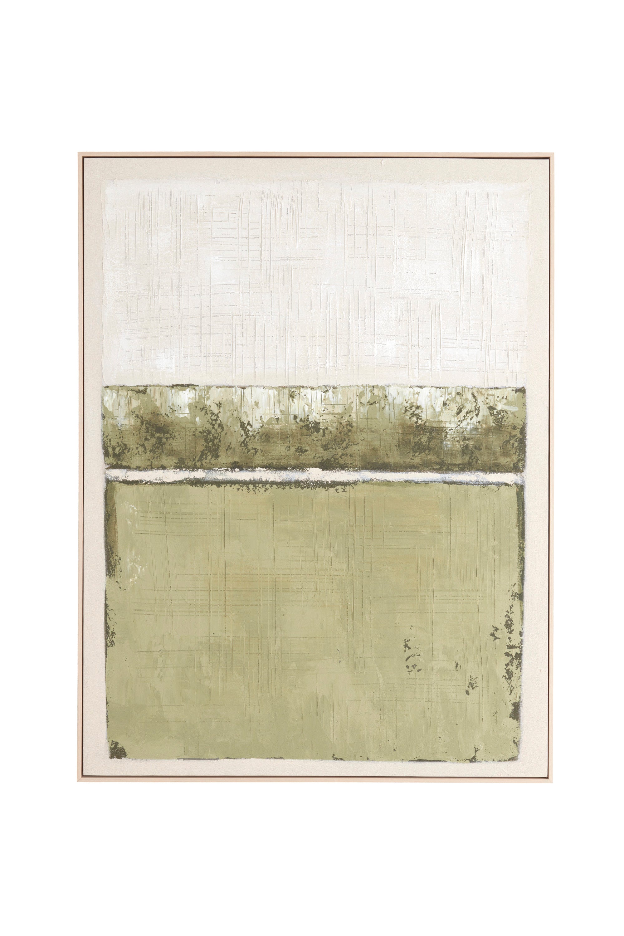 Mareya Olive Green & Cream Abstract Wall Art 120cm