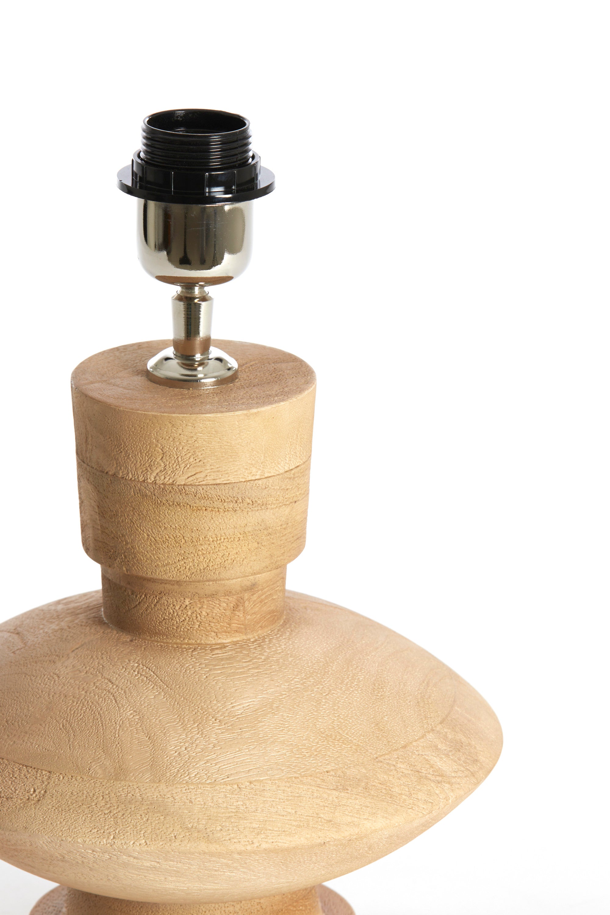 Fiera Matt Natural Wood Table Lamp Base 25cm