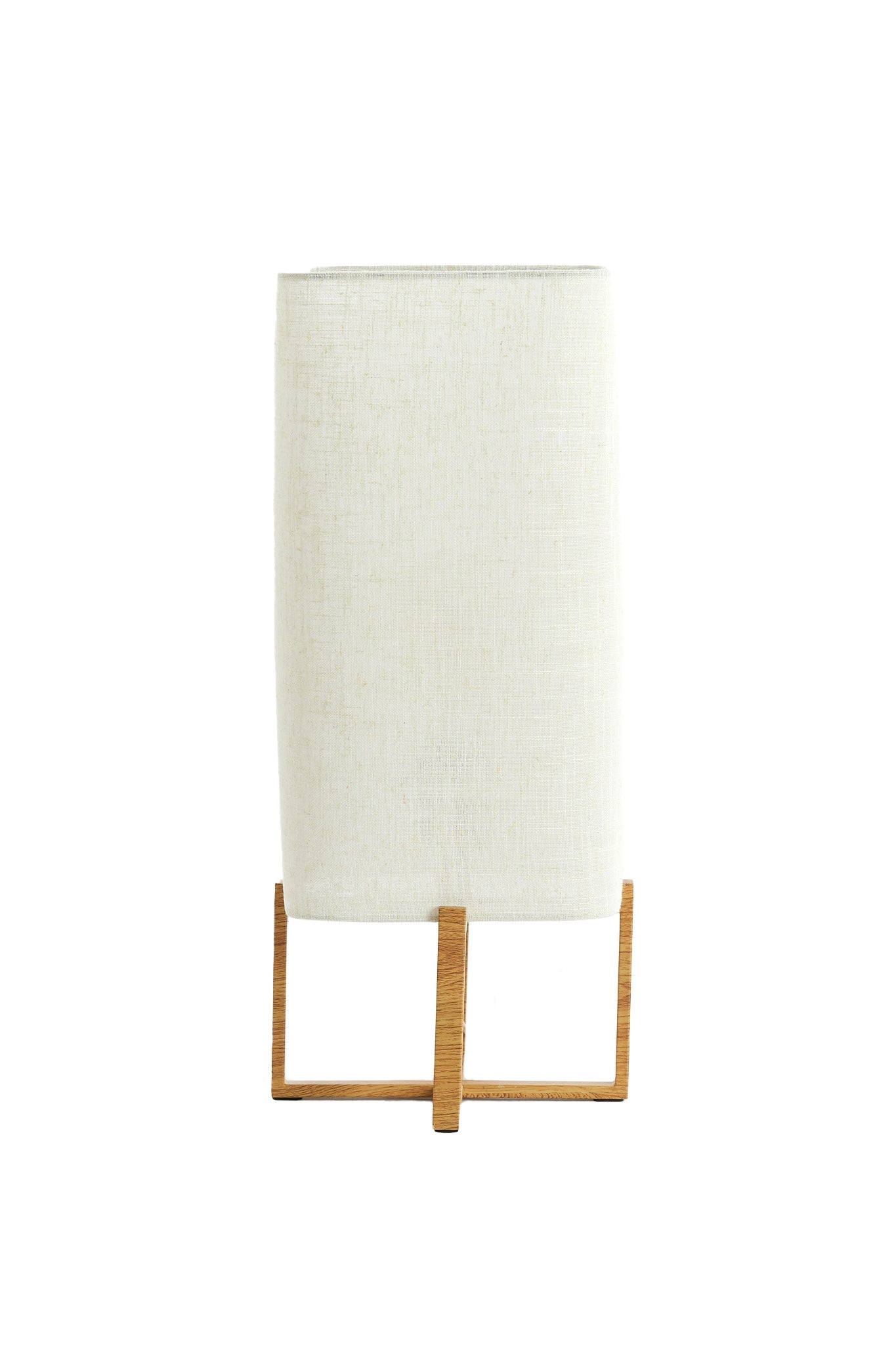Wyn Natural Wood Effect & Cream Linen Table Lamp 50.5cm