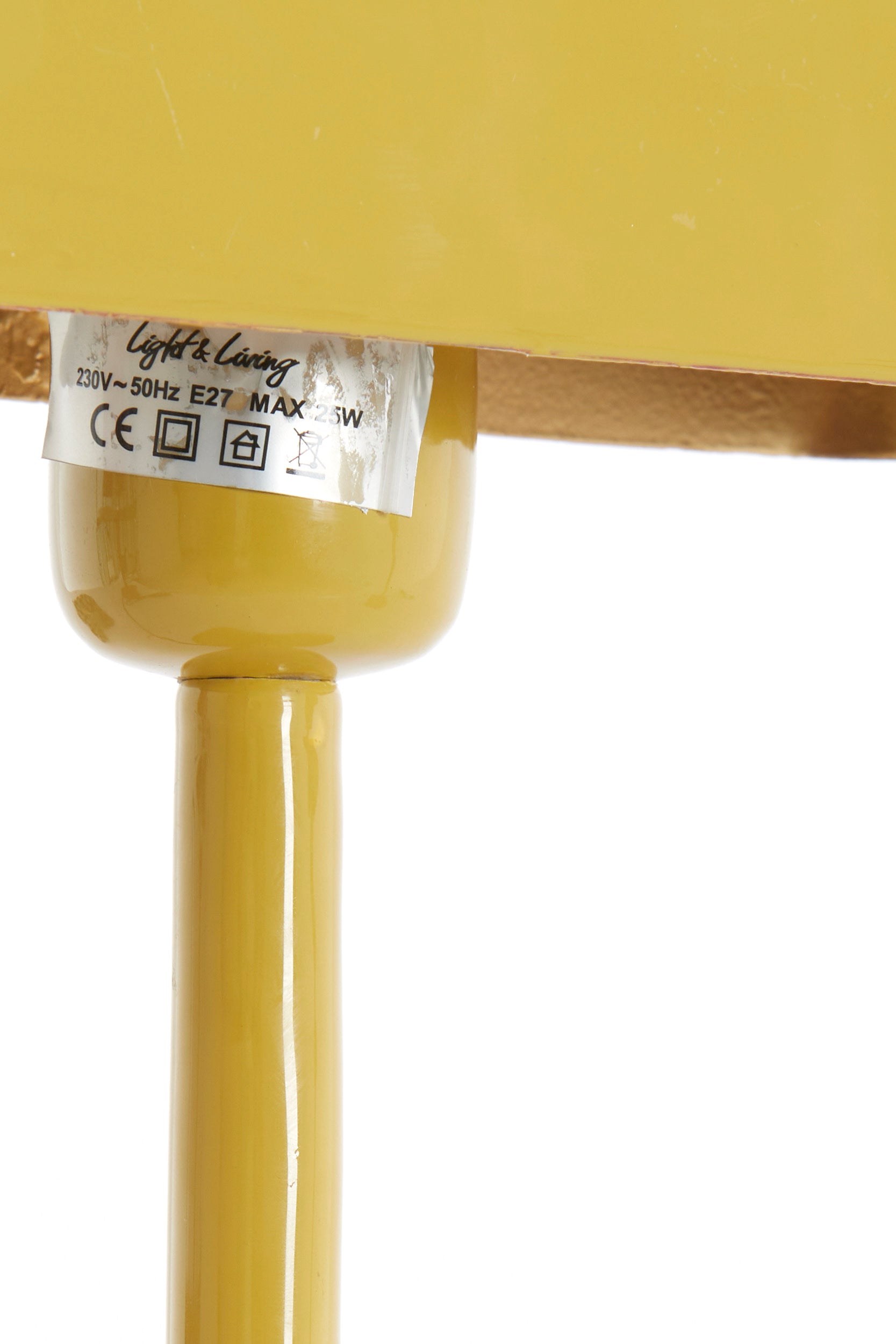 Elenie Gloss Ochre Yellow Metal Table Lamp