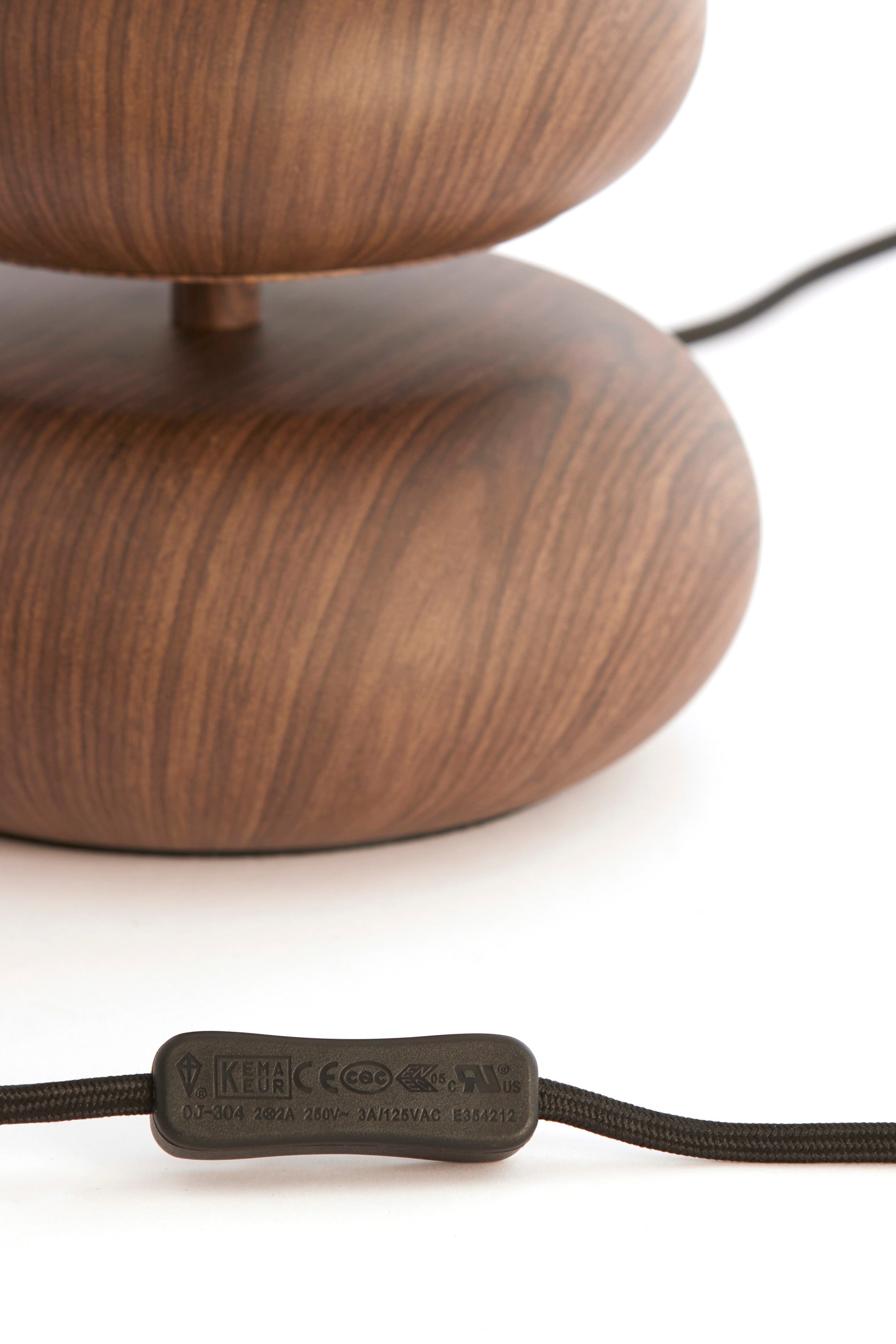 Danialo Dark Brown Wood Effect & Cream Rope Table Lamp 50.5cm