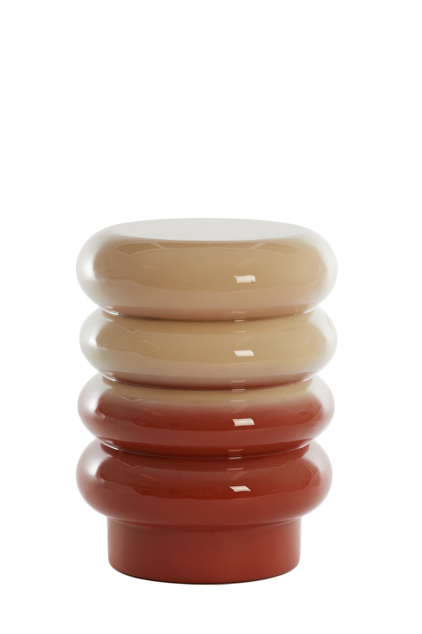 Mirogi Cream & Dark Orange Metal Round Side Table